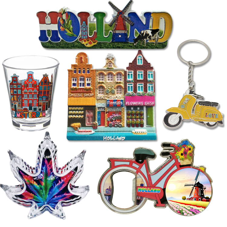 Custom Logo Color Holland Netherlands Travel Gift Shot Glasses Electroplated Shot Glasses Souvenir Amsterdam Shot Glass