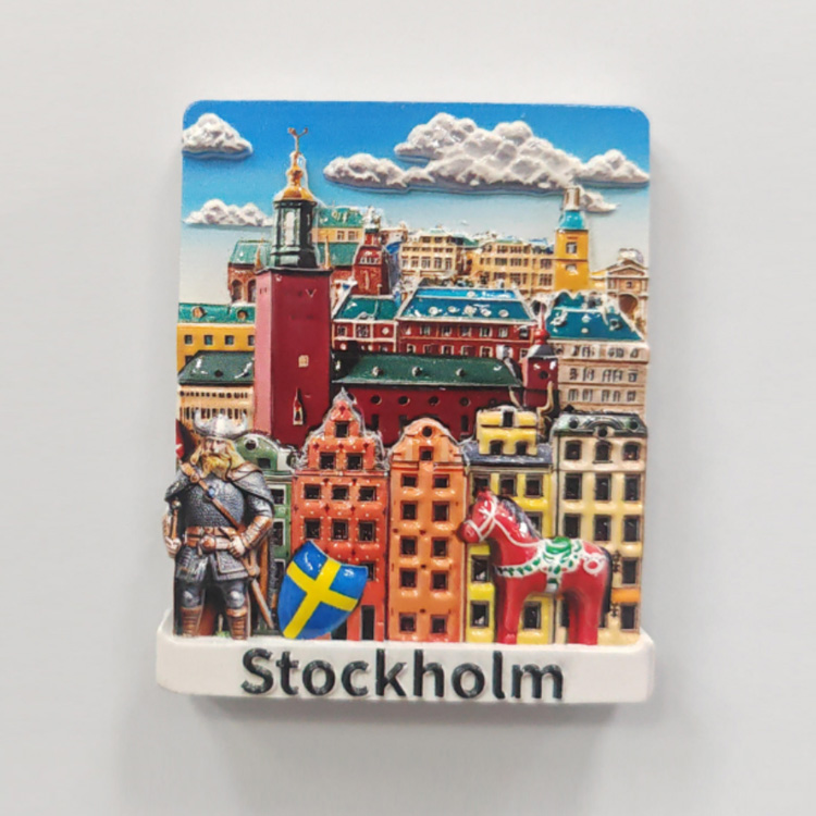 Wholesale Resin Swedish Flag Sweden Magnet Custom Sweden Souvenir Gifts Fridge Magnet