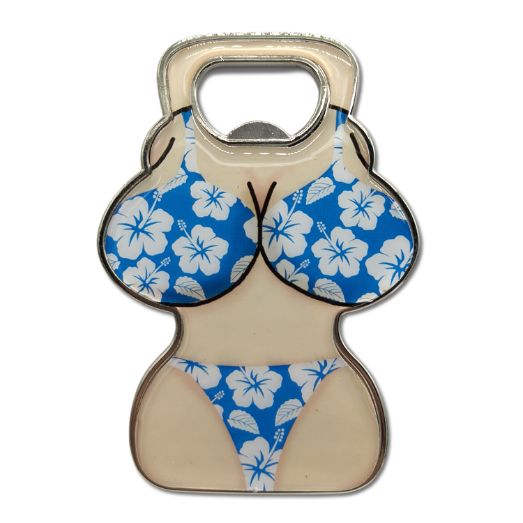 Custom Logo Metal Summer Vacation Keychain Surf Beach Souvenir Bikini Keyring
