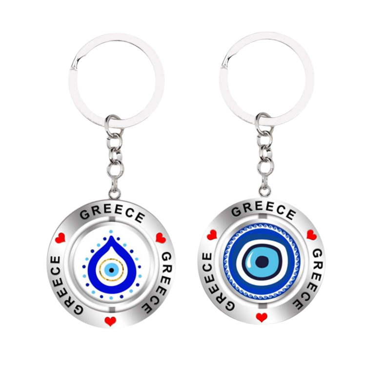 Custom logo Greece Athens Metal Keyring Metal Athens Greek Souvenir Keychain