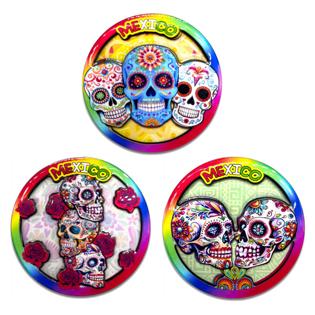 Customizable MDF Wood Skull Halloween Fridge Magnet Louisiana New Orleans Souvenir Fridge Magnet