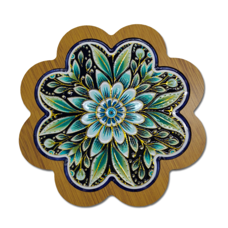 Custom 3D Printing Personalized Heat Resistant Round Ceramic Bohemian Mandala Coaster