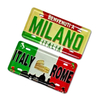 Custom Embossed 3D Printing Metal Souvenir Rome Italy License Plate Fridge Magnet