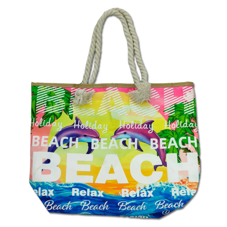 Custom 3D Logo Large Women Souvenir Corsica Beach Bag Canvas Corsica Tote Bag