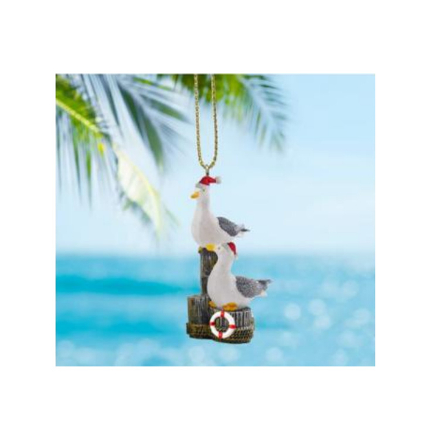 Custom Hand Painted Resin Christmas Ornament Hanging Nautical Style Souvenir Seagull Bird Christmas Ornament