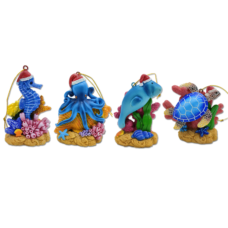Wholesale Beach Souvenir Resin Christmas Tree Hanging Nautical Christmas Ornaments