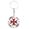 Customized Logo Metal Rotatable Maltese Cross Keychain Malta Souvenir Keychain