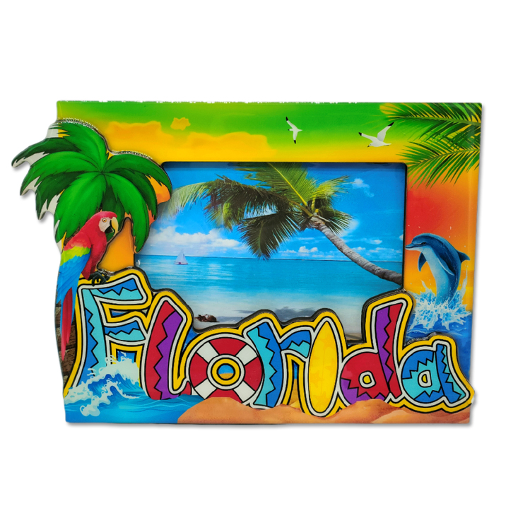 Custom Design Epoxy MDF Wood Turtle Nassau Bahamas Picture Frame Souvenir Bahamas Photo Frame