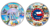 Wholesale Custom Logo Country City Scenery Decoration Plaque Foil Metal Plate Skyline New York Souvenir Plate
