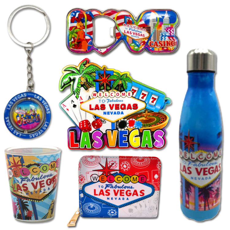 Customized Tourism Gift Metal Keychain Las Vegas Souvenir Keychain