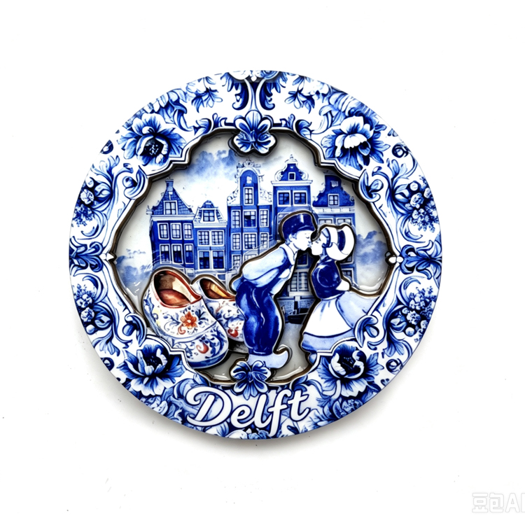 Custom Wooden Magnet Delft Holland Souvenir Fridge Magnet