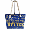 Customized 3D Logo Tropical Summer Beach Canvas Belize Souvenir Beach Bag Belize Tote Bag
