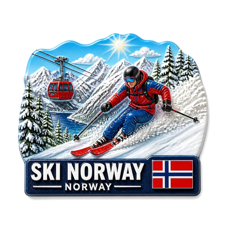 Custom Design Resin Printing City Magnet Bergen Oslo Norway Souvenir Fridge Magnets