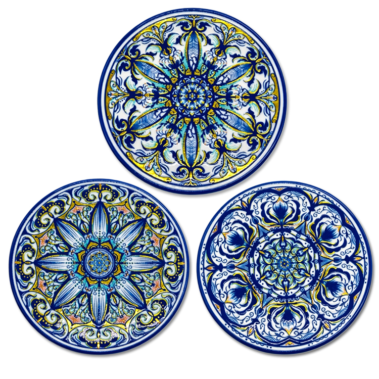 Wholesale Home Decorative Evil Eye Souvenir Gift Ceramic Square Round Shape Evil Eye Coaster