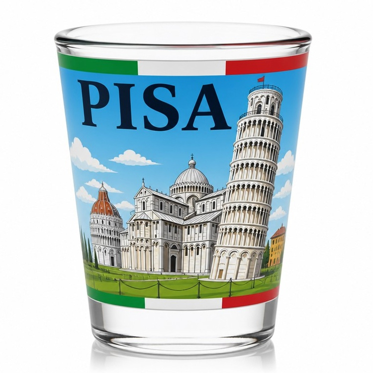 Custom logo Decal Travel Italian City Lemon Shot Glass Souvenir Italy Shot Glasses