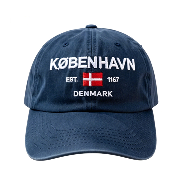 Custom Embroidered Logo Vintage Washed Old London Souvenir Baseball Cap