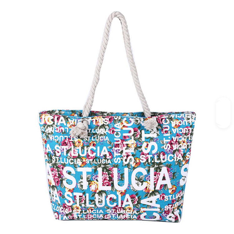 Custom 3D Logo Canvas Large Women Malta Souvenir Beach Bag Malta Bag