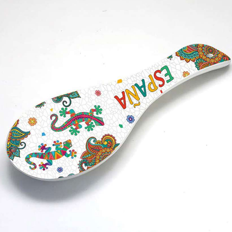 Wholesale Souvenir Spoon Rest Holder Custom 3D Effect Printed Melamine Spoon Rest