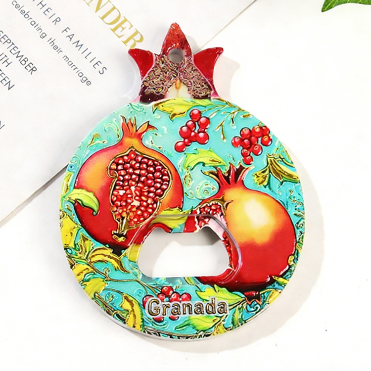 Custom 3D Printed Melamine Pomegranate Bottle Opener Fridge Magnet Azerbaijan Souvenir Fridge Magnet