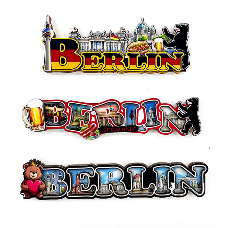 Custom Letter Shape Beach Souvenir Epoxy Wood Souvenir Mauritius Fridge Magnet