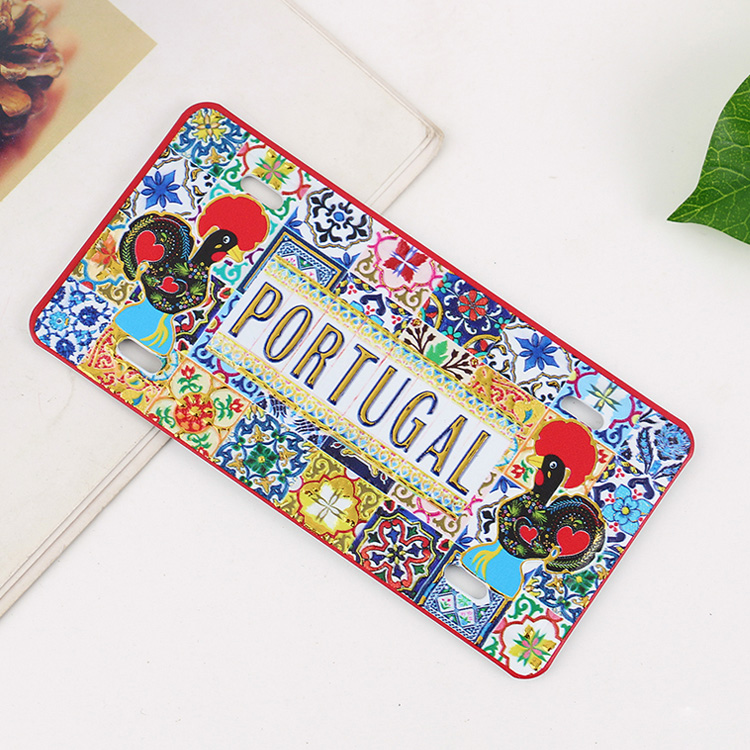 Custom 3D Printed Metal Souvenir Crete Santorini Greece License Plate Fridge Magnet